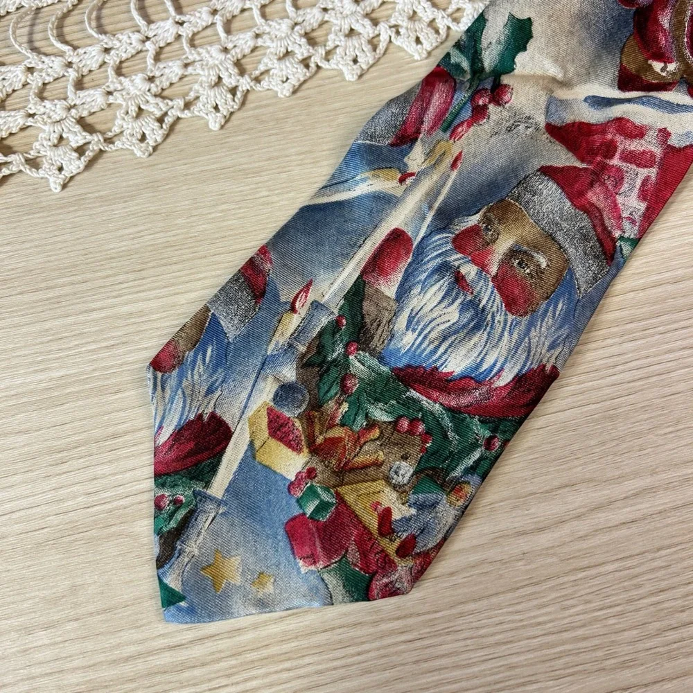 Mark Alexander Mens‎ Christmas Santa Claus Silk Necktie Festive Holiday